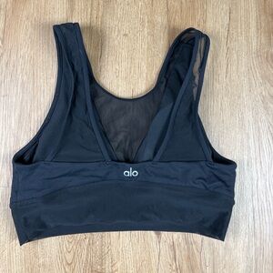 Alo Yoga Black Mesh Sports Bra Size Medium